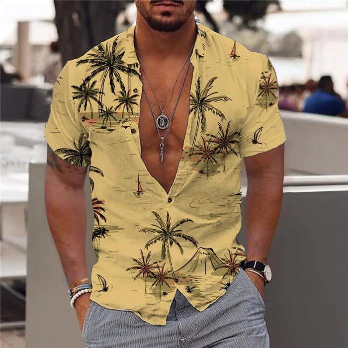 Texwood men's casual and sports wear store, summer beach clothes, men's leather fashion, jewelry, sunglasses 2023 Coconut Tree Shirts For Men 3d Printed Men's Hawaiian Shirt Beach 5xl Short Sleeve Fashion Tops Tee Shirt Man Blouse Camisa