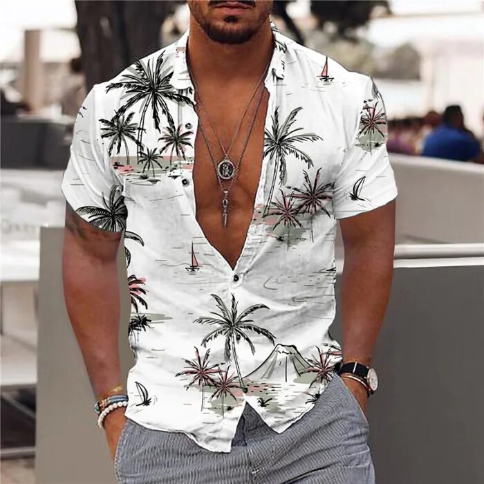 Texwood men's casual and sports wear store, summer beach clothes, men's leather fashion, jewelry, sunglasses 2023 Coconut Tree Shirts For Men 3d Printed Men's Hawaiian Shirt Beach 5xl Short Sleeve Fashion Tops Tee Shirt Man Blouse Camisa